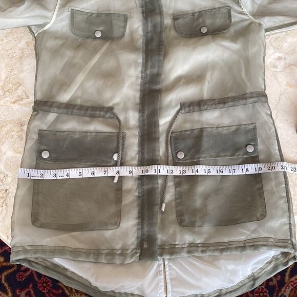 💐HOST PICK 💐 SFW Green Lightweight Hooded Spring Anorak Jacket Outerwear - Picture 14 of 15